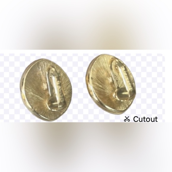 NWOT-Avon Gold Tone and Blue Stone Clip On Earrings - Picture 3 of 4